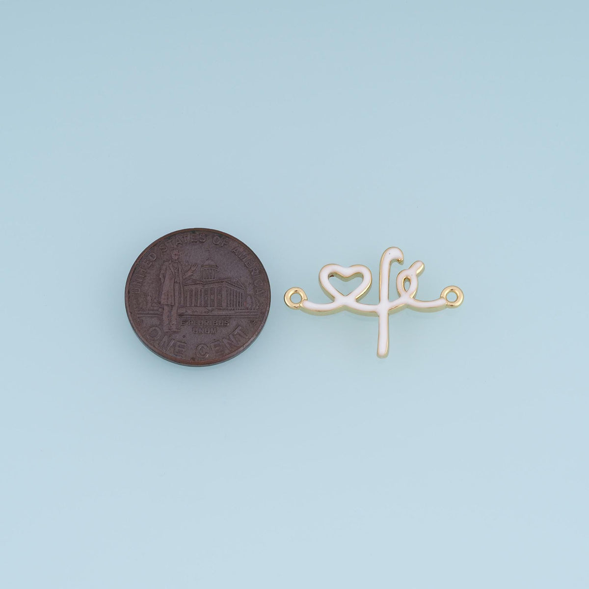 18K Gold Filled Enamel Heart Connector for Jewelry Making
