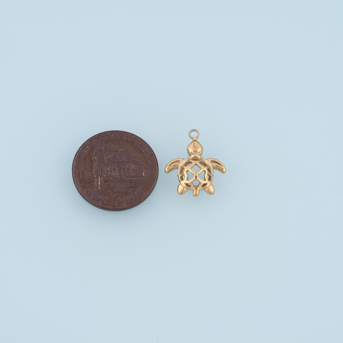 Cutout Turtle Pendant,14K Gold Ocean Beach Charm DIY Charm for Necklace Bracelet Making