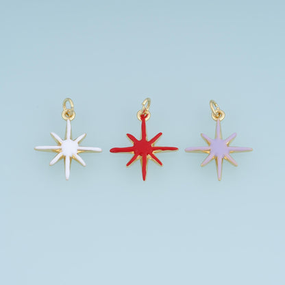 18K Gold Filled Enamel Charm Pendant for Jewelry Making