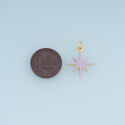 18K Gold Filled Enamel Charm Pendant for Jewelry Making