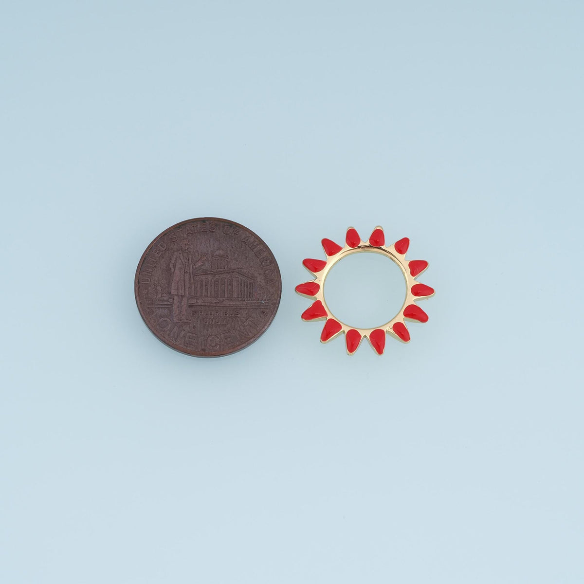 18K Gold Filled Enamel Sun Connector for Jewelry Making