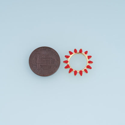 18K Gold Filled Enamel Sun Connector for Jewelry Making