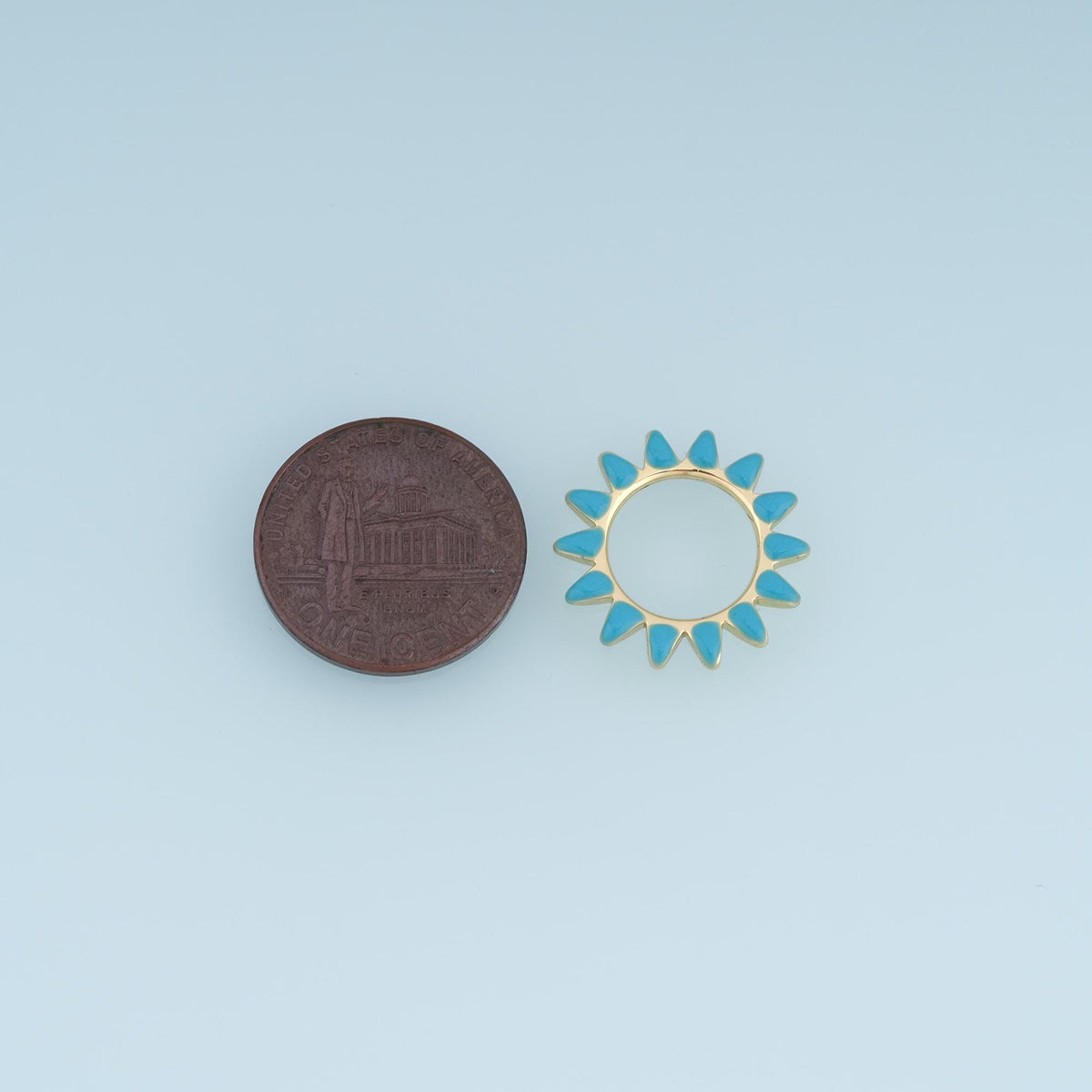 18K Gold Filled Enamel Sun Connector for Jewelry Making