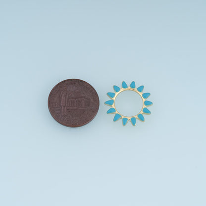 18K Gold Filled Enamel Sun Connector for Jewelry Making
