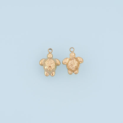 Starfish Sea Turtle Pendant,14K Gold Beach Ocean Charm DIY Charm for Necklace Bracelet Making