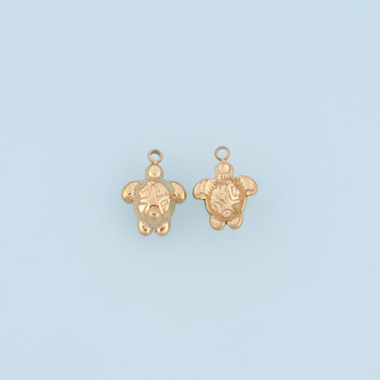 Starfish Sea Turtle Pendant,14K Gold Beach Ocean Charm DIY Charm for Necklace Bracelet Making