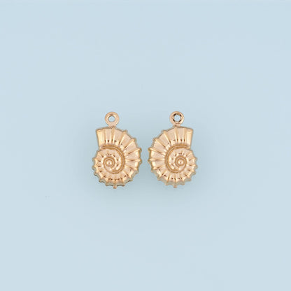 Nautilus Pendant,14K Gold Sea Life Charm DIY Charm for Necklace Bracelet Making