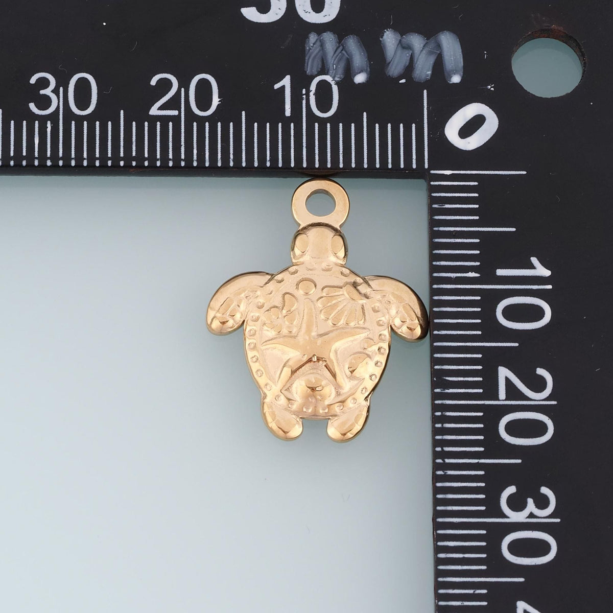 Sea Turtle Pendant,14K Gold Natural Marine Style Charm DIY Charm for Necklace Bracelet Making