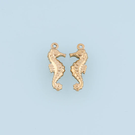Seahorse Pendant,14K Gold Summer Ocean Charm DIY Charm for Necklace Bracelet Making