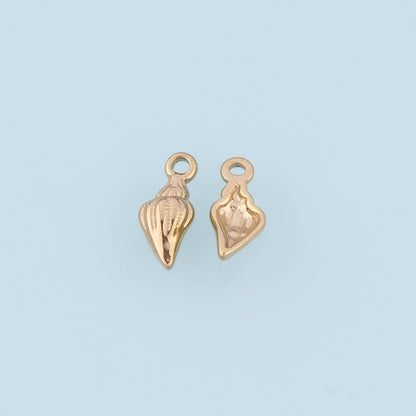 Conch Shell Pendant,14K Gold Beach Charm DIY Charm for Necklace Bracelet Making