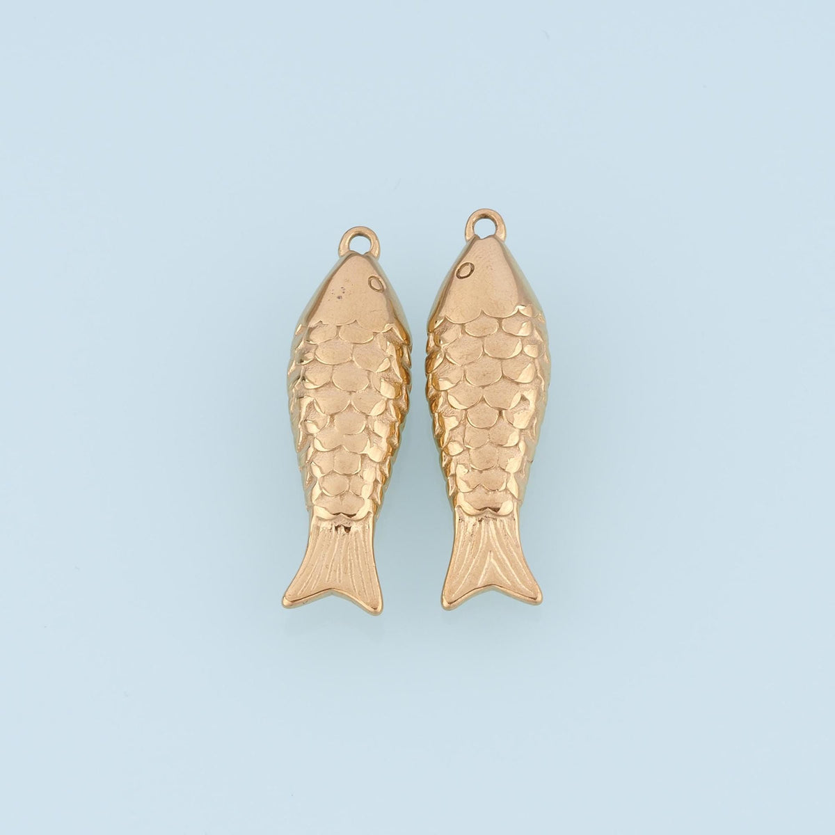Carp Pendant,14K Gold Minimalist Charm DIY Charm for Necklace Bracelet Making
