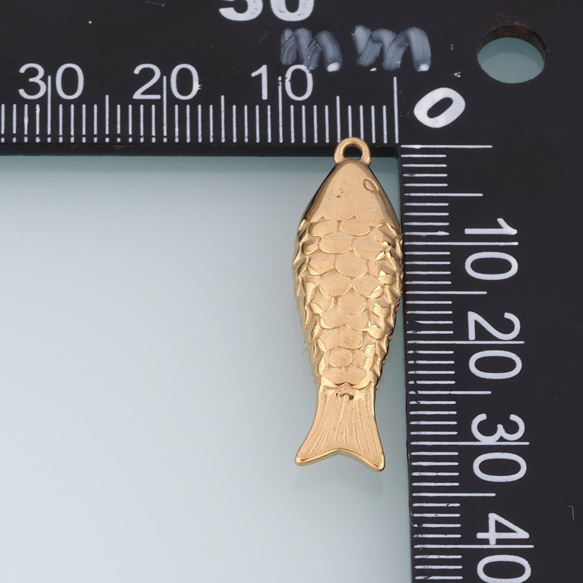 Carp Pendant,14K Gold Minimalist Charm DIY Charm for Necklace Bracelet Making