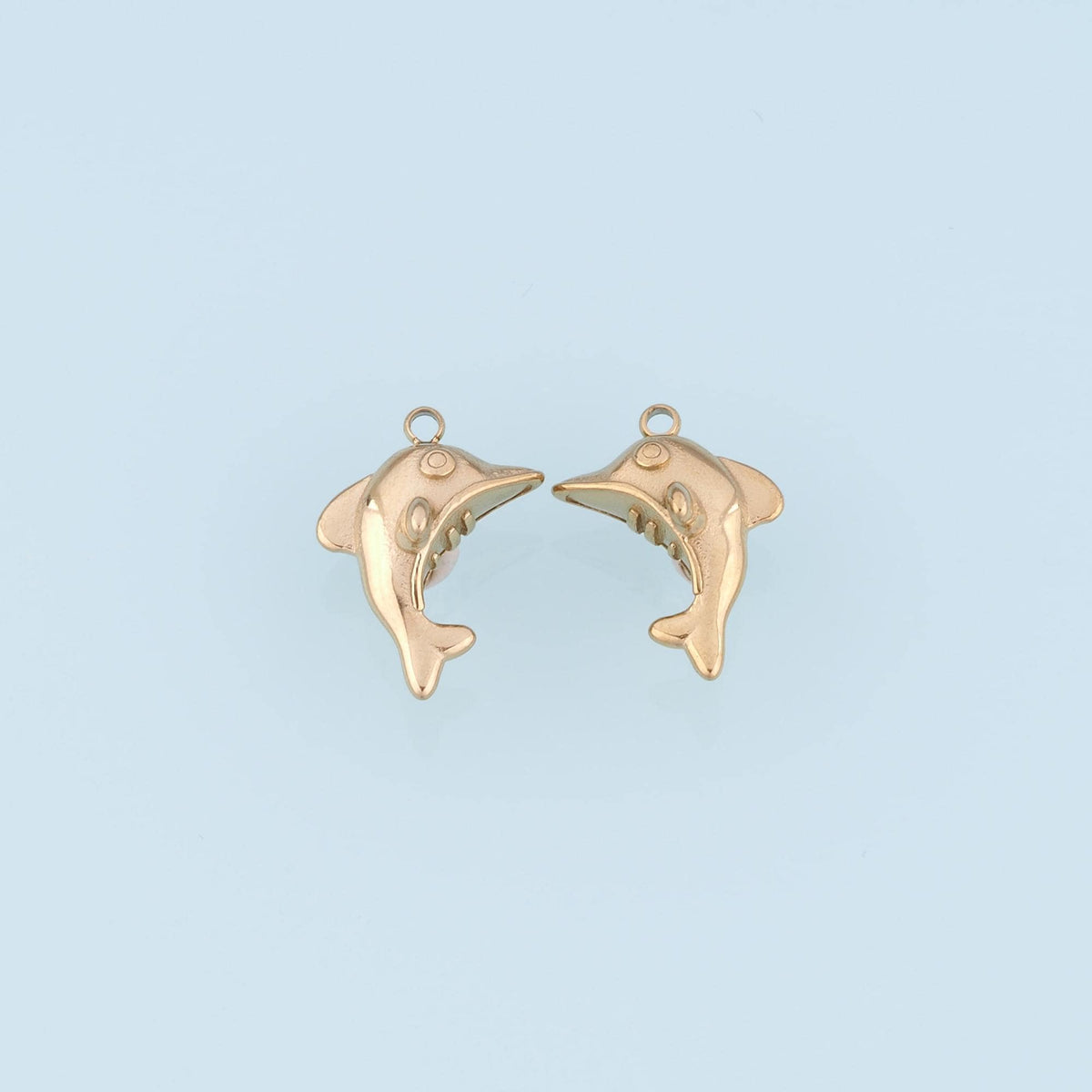 Dolphin Pendant,14K Gold Cartoon Style Charm DIY Charm for Necklace Bracelet Making