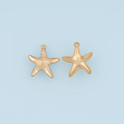 Starfish Pendant,14K Gold Seaside Trip Charm DIY Charm for Necklace Bracelet Making