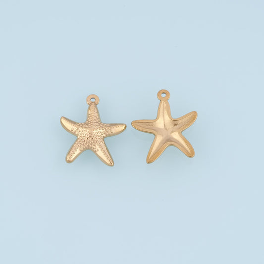 Starfish Pendant,14K Gold Seaside Trip Charm DIY Charm for Necklace Bracelet Making
