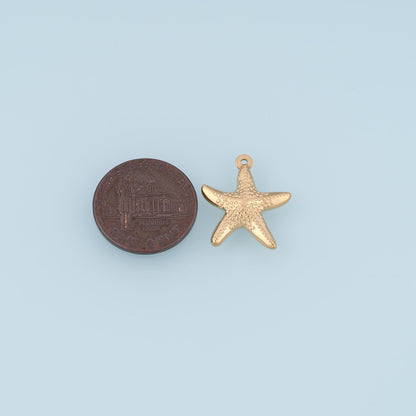 Starfish Pendant,14K Gold Seaside Trip Charm DIY Charm for Necklace Bracelet Making