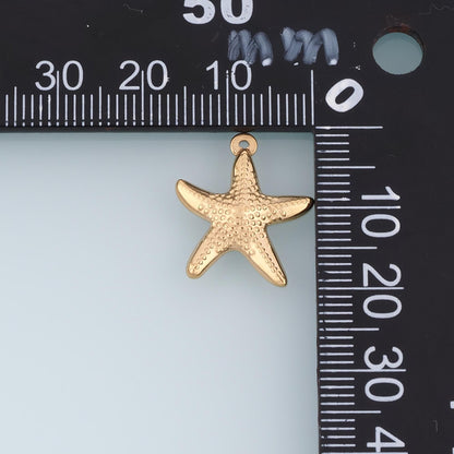Starfish Pendant,14K Gold Seaside Trip Charm DIY Charm for Necklace Bracelet Making
