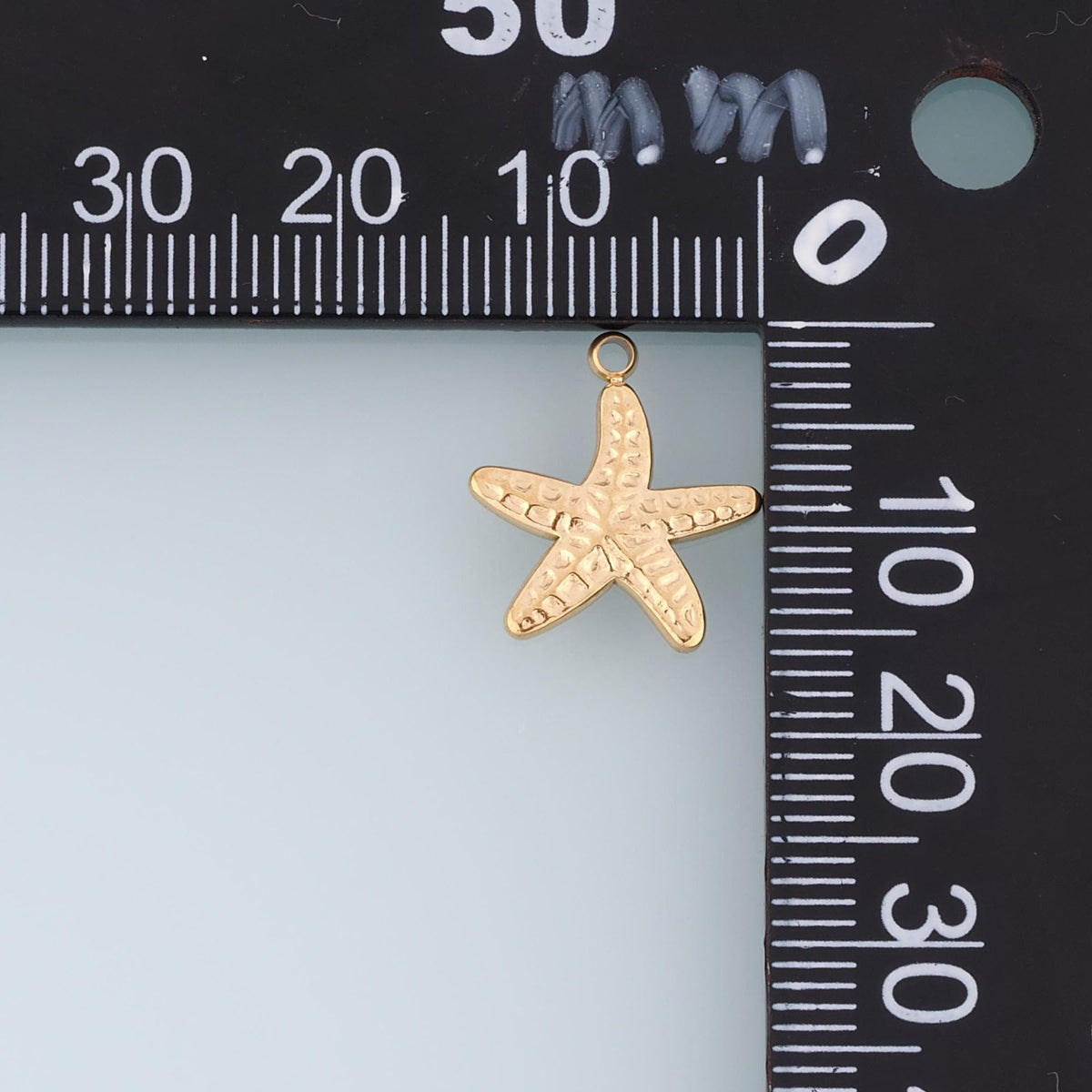 Fish Bone Texture Starfish Pendant,14K Gold Seaside Trip Charm DIY Charm for Necklace Bracelet Making