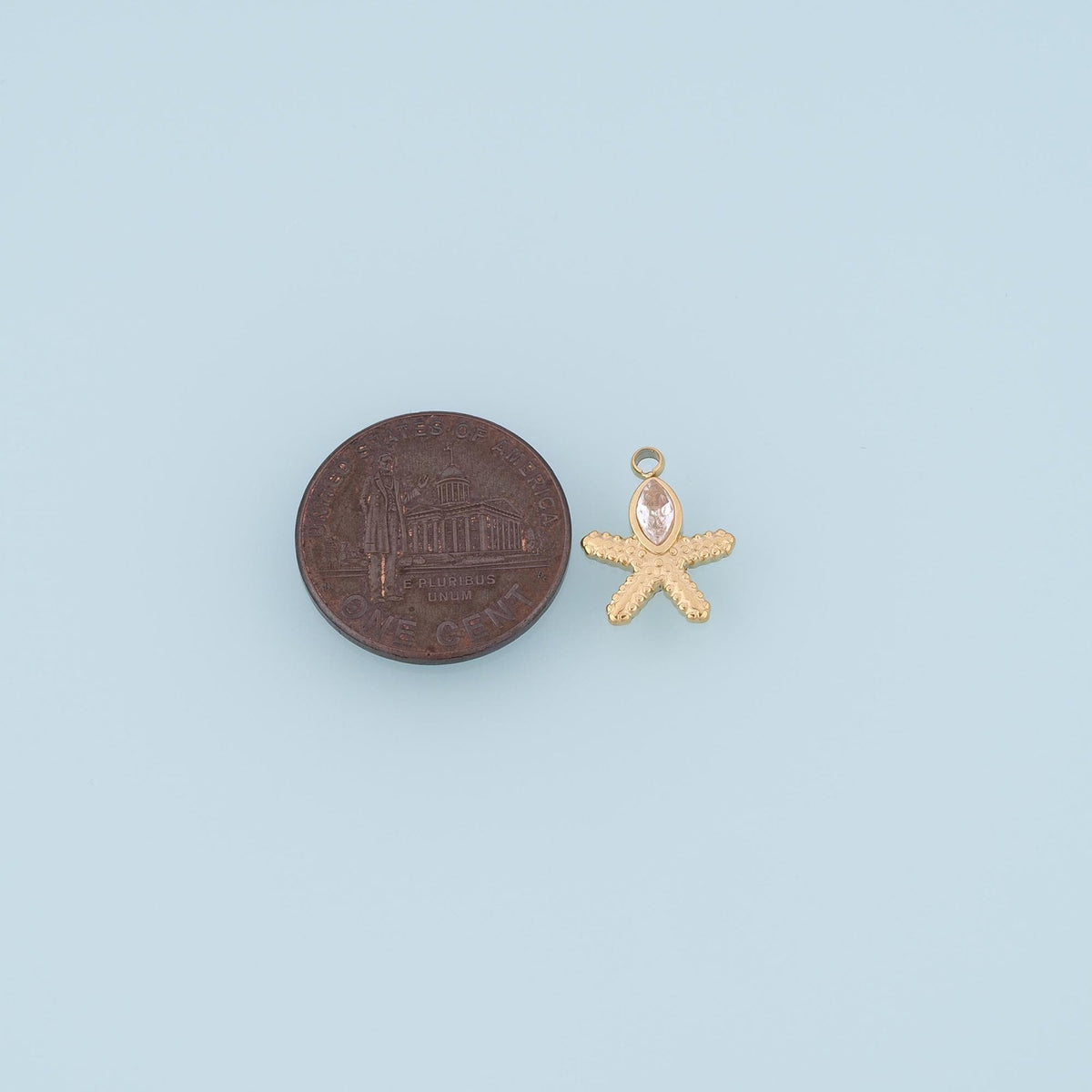 CZ Starfish Pendant,14K Gold Ocean Animal Charm DIY Charm for Necklace Bracelet Making