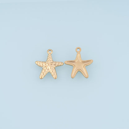 Fish-Scale Starfish Pendant,14K Gold Minimalist Charm DIY Charm for Necklace Bracelet Making