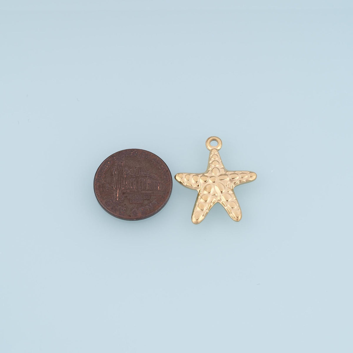 Fish-Scale Starfish Pendant,14K Gold Minimalist Charm DIY Charm for Necklace Bracelet Making