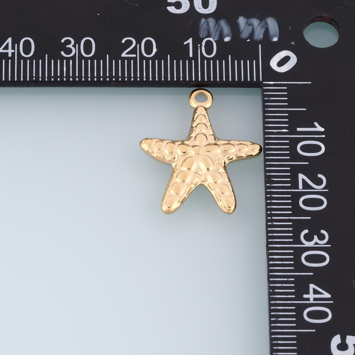 Fish-Scale Starfish Pendant,14K Gold Minimalist Charm DIY Charm for Necklace Bracelet Making