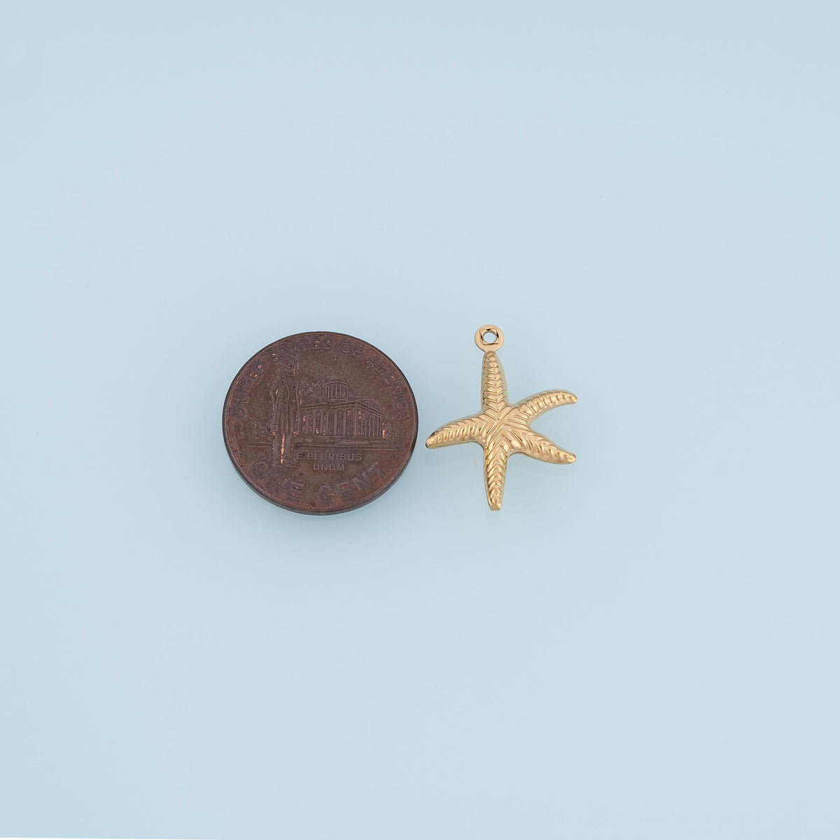 Leaf-Vein Starfish Pendant,14K Gold Minimalist Charm DIY Charm for Necklace Bracelet Making