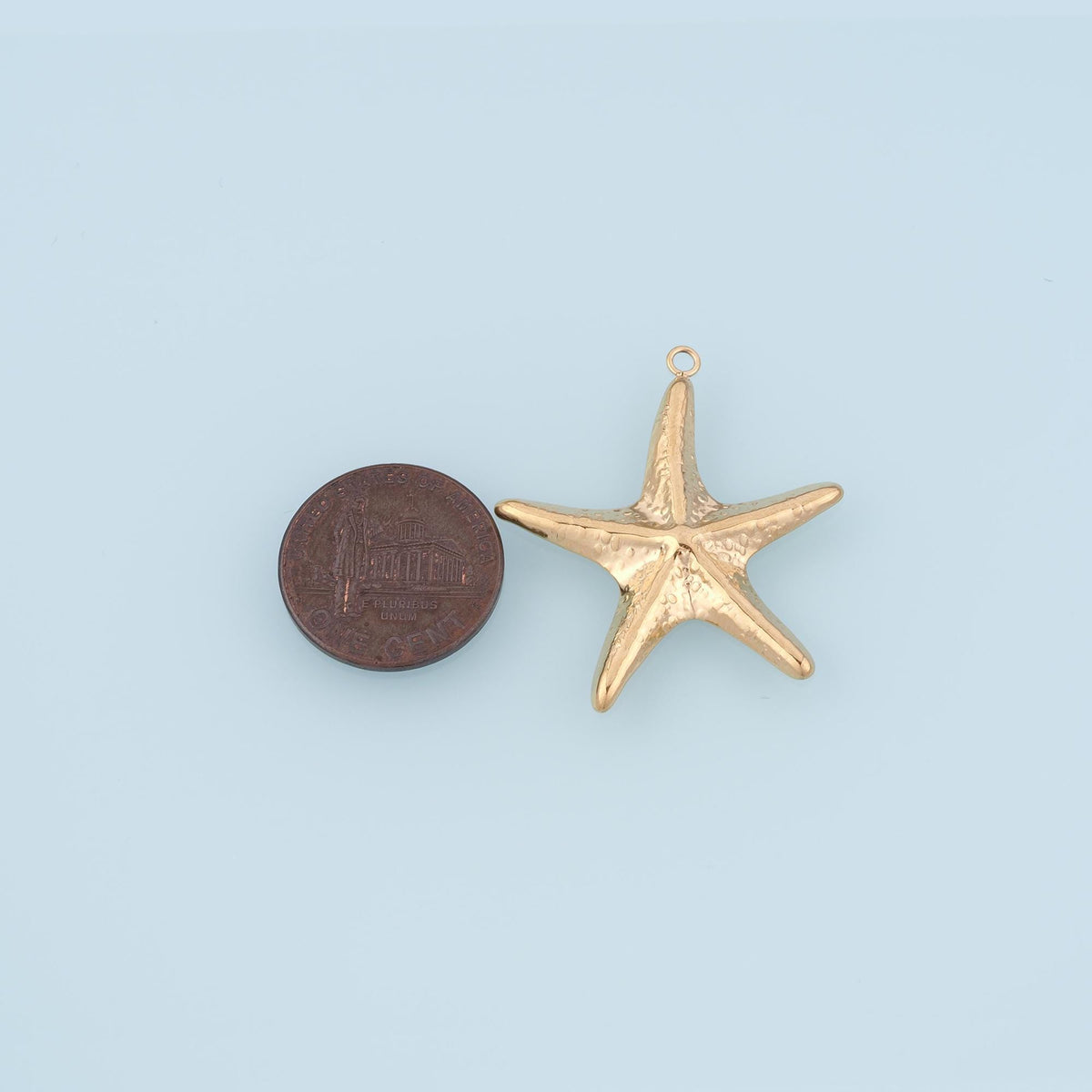 Hammered Texture Starfish Pendant,14K Gold Minimalist Charm DIY Charm for Necklace Bracelet Making