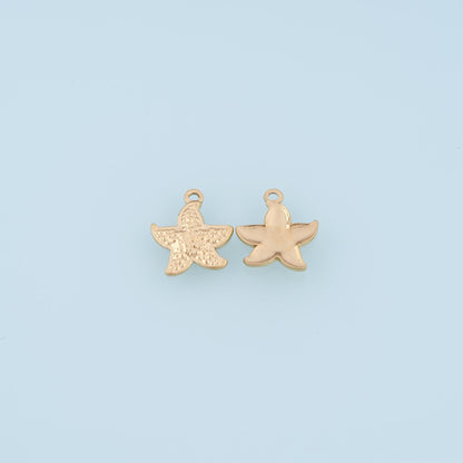 Polka-Dot Mini Starfish Pendant,14K Gold Minimalist Charm DIY Charm for Necklace Bracelet Making