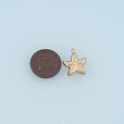 Polka-Dot Mini Starfish Pendant,14K Gold Minimalist Charm DIY Charm for Necklace Bracelet Making