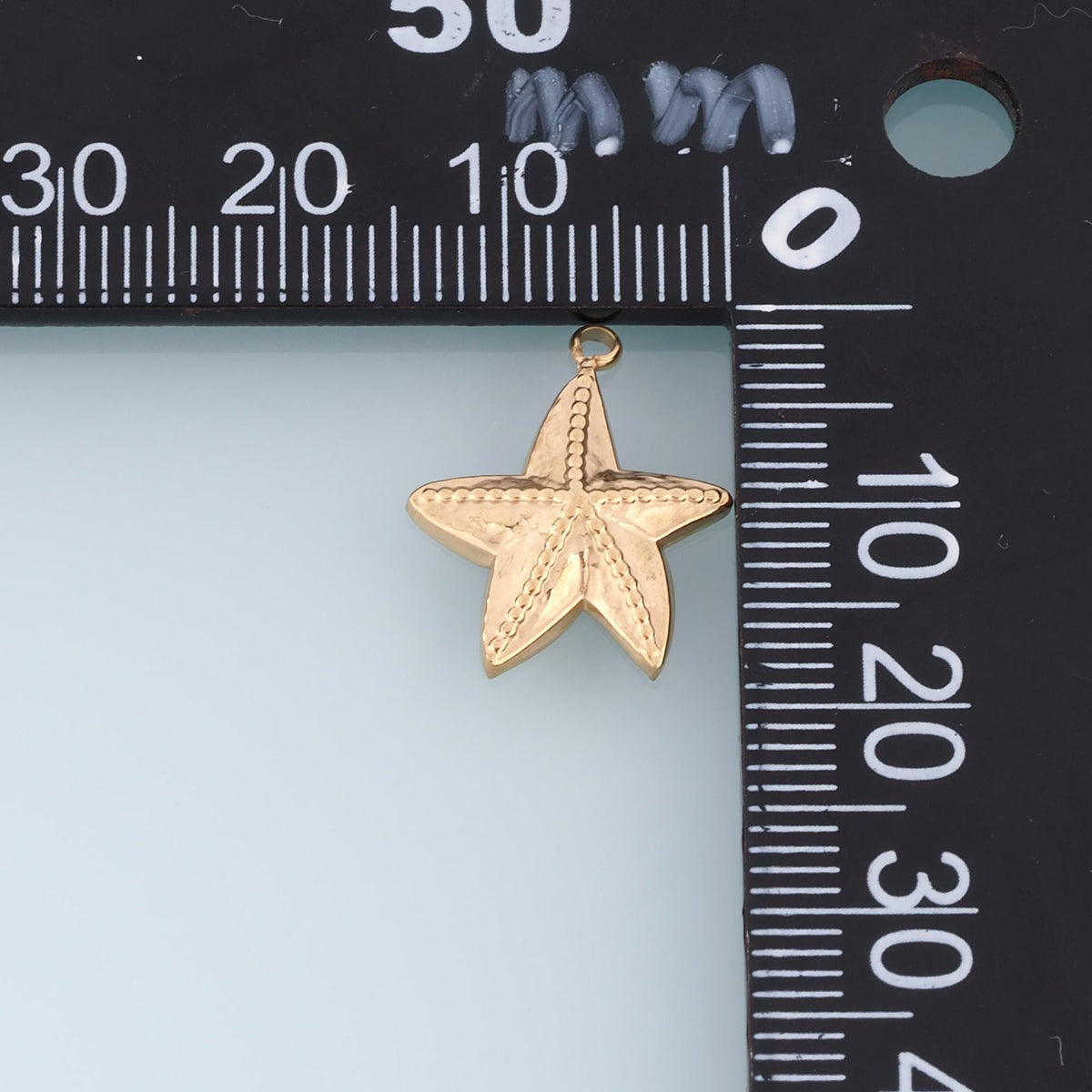 Serrated Pattern Starfish Pendant,14K Gold Minimalist Charm DIY Charm for Necklace Bracelet Making