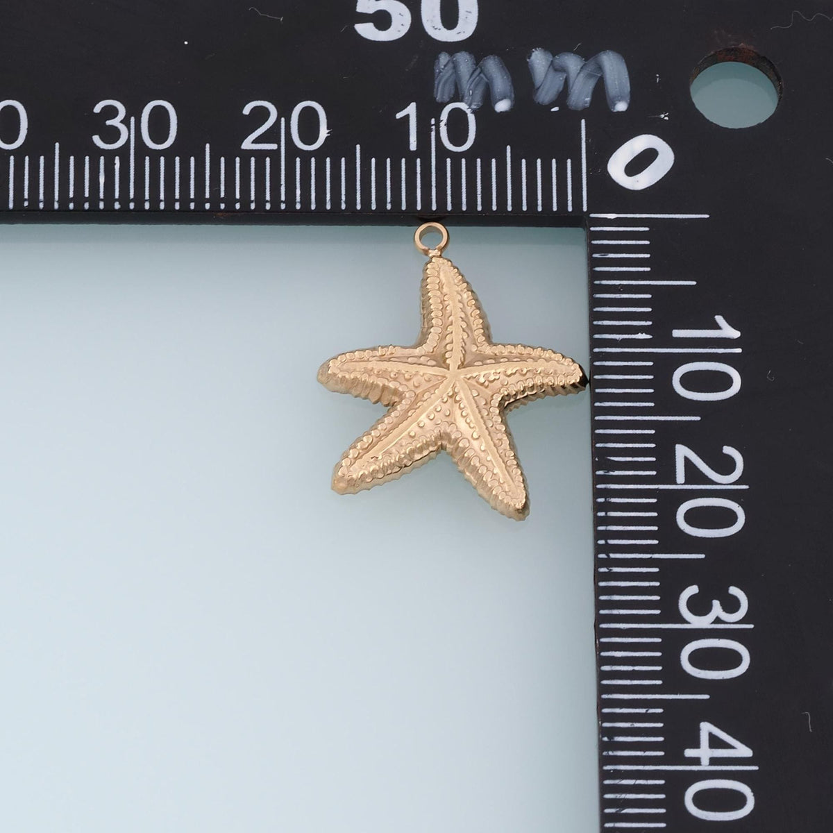 Deep Sea Texture Starfish Pendant,14K Gold Minimalist Charm DIY Charm for Necklace Bracelet Making