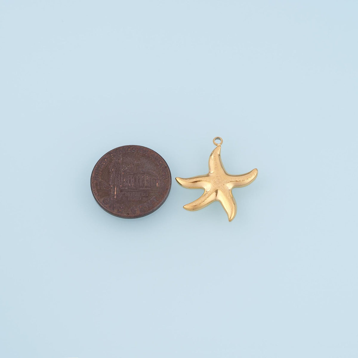 Smooth Surface Starfish Pendant,14K Gold Minimalist Charm DIY Charm for Necklace Bracelet Making