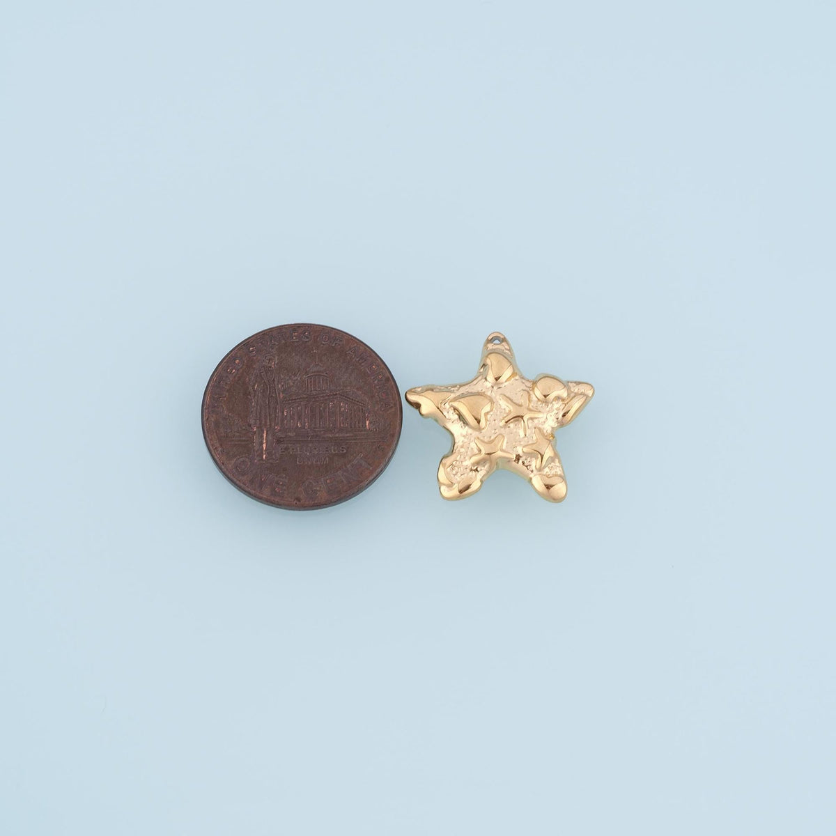 Texture Mini Starfish Pendant,14K Gold Minimalist Charm DIY Charm for Necklace Bracelet Making