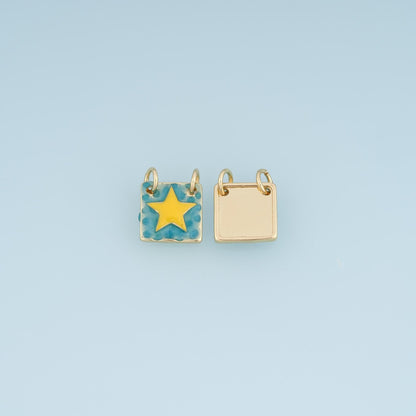 18K Gold Filled Enamel Star Connector for Jewelry Making