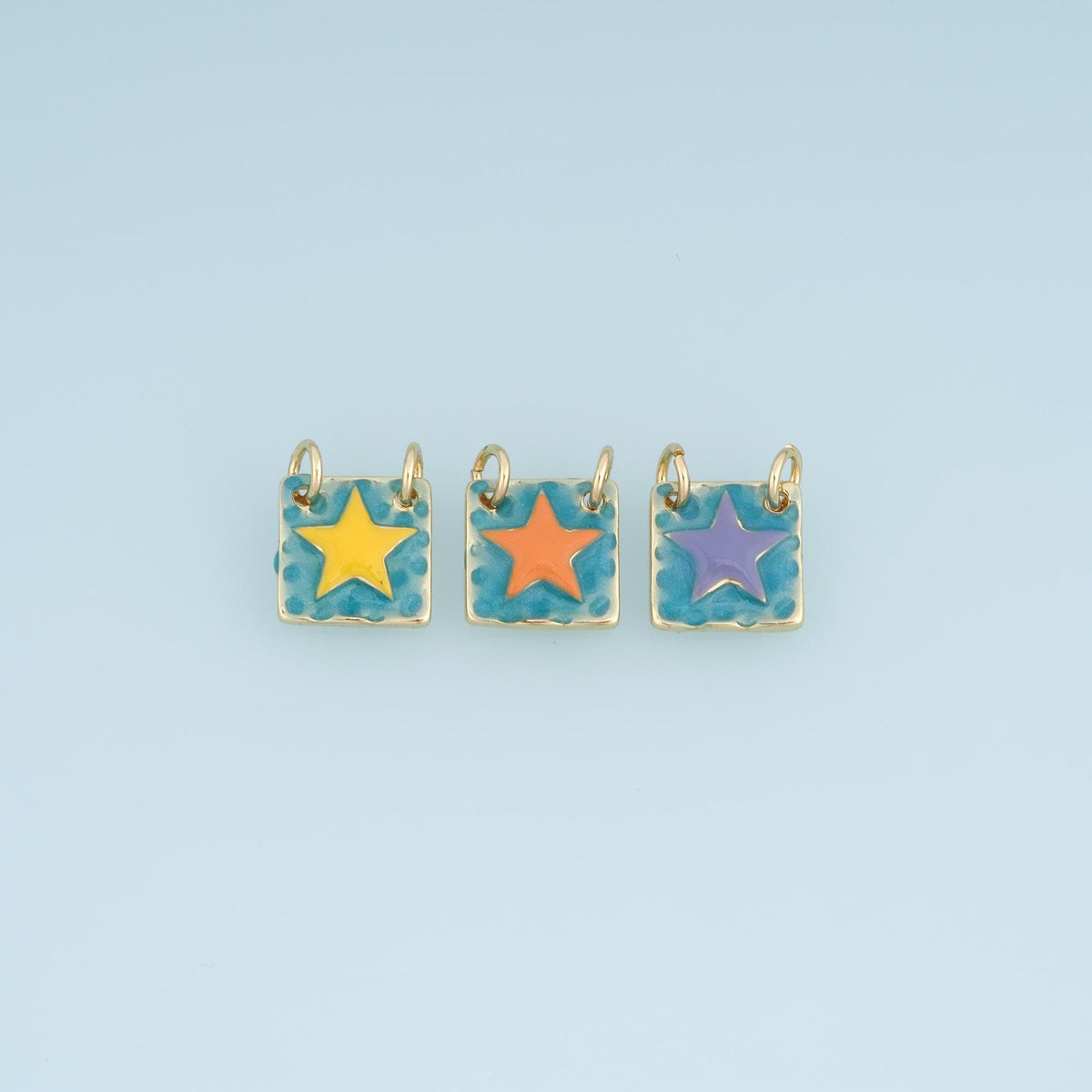 18K Gold Filled Enamel Star Connector for Jewelry Making