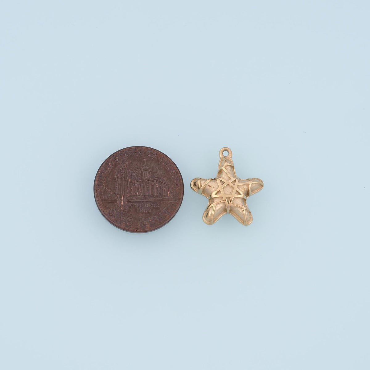 Grid Starfish Pendant,14K Gold Minimalist Charm DIY Charm for Necklace Bracelet Making