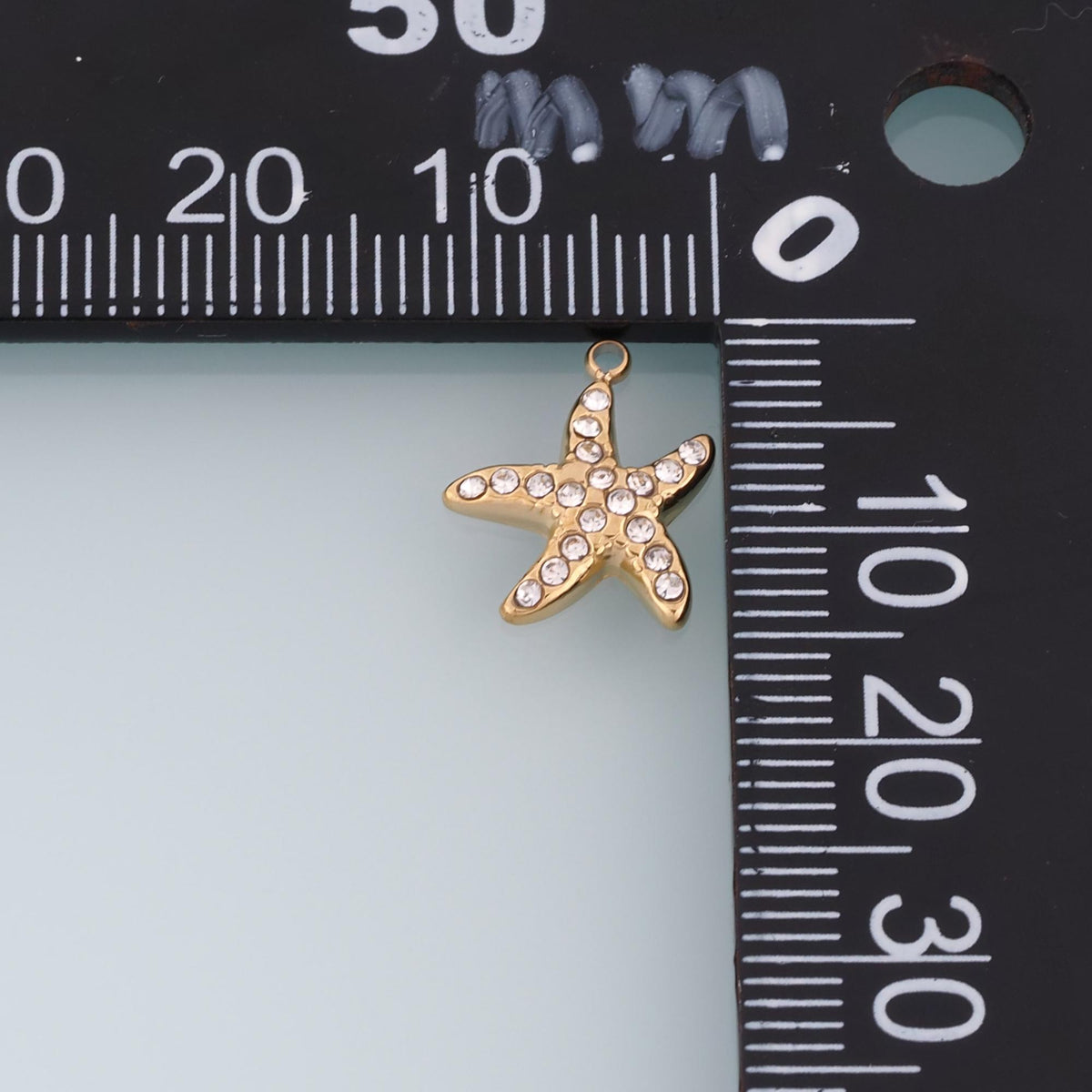 CZ Starfish Pendant,14K Gold Minimalist Charm DIY Charm for Necklace Bracelet Making