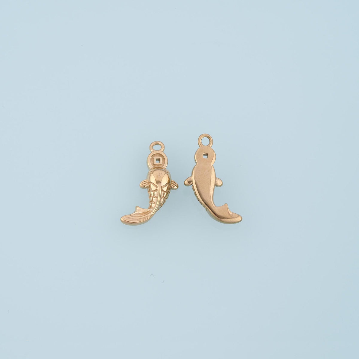 Copper coin Koi Fish Pendant,14K Gold Good Luck Pendant DIY Charm for Necklace Bracelet Making