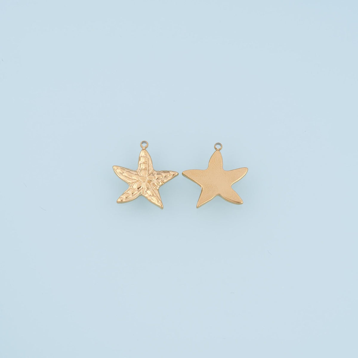 Flowers Texture Starfish Pendant,14K Gold Minimalist Pendant DIY Charm for Necklace Bracelet Making
