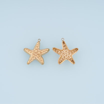 Raised Dot Texture Starfish Pendant,14K Gold Minimalist Pendant DIY Charm for Necklace Bracelet Making