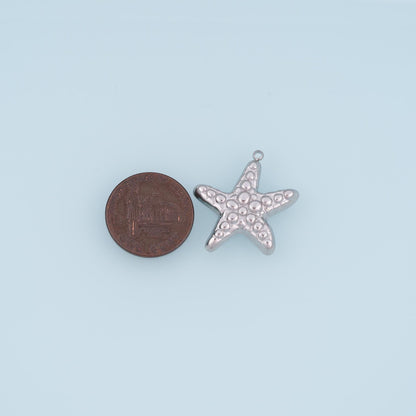 Raised Dot Texture Starfish Pendant,14K Gold Minimalist Pendant DIY Charm for Necklace Bracelet Making