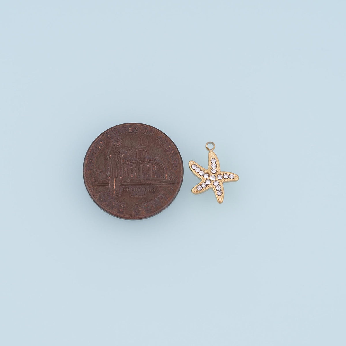 CZ Beckon Starfish Pendant,14K Gold Minimalist Charm DIY Charm for Necklace Bracelet Making