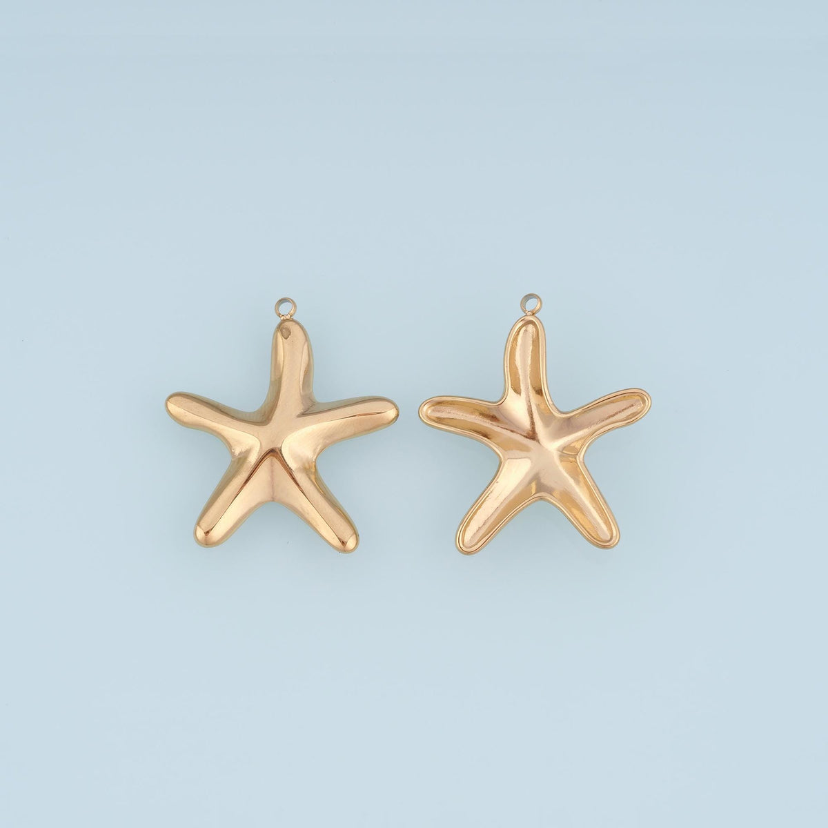 Rounded Smooth Surface Starfish Pendant,14K Gold Minimalist Charm DIY Charm for Necklace Bracelet Making