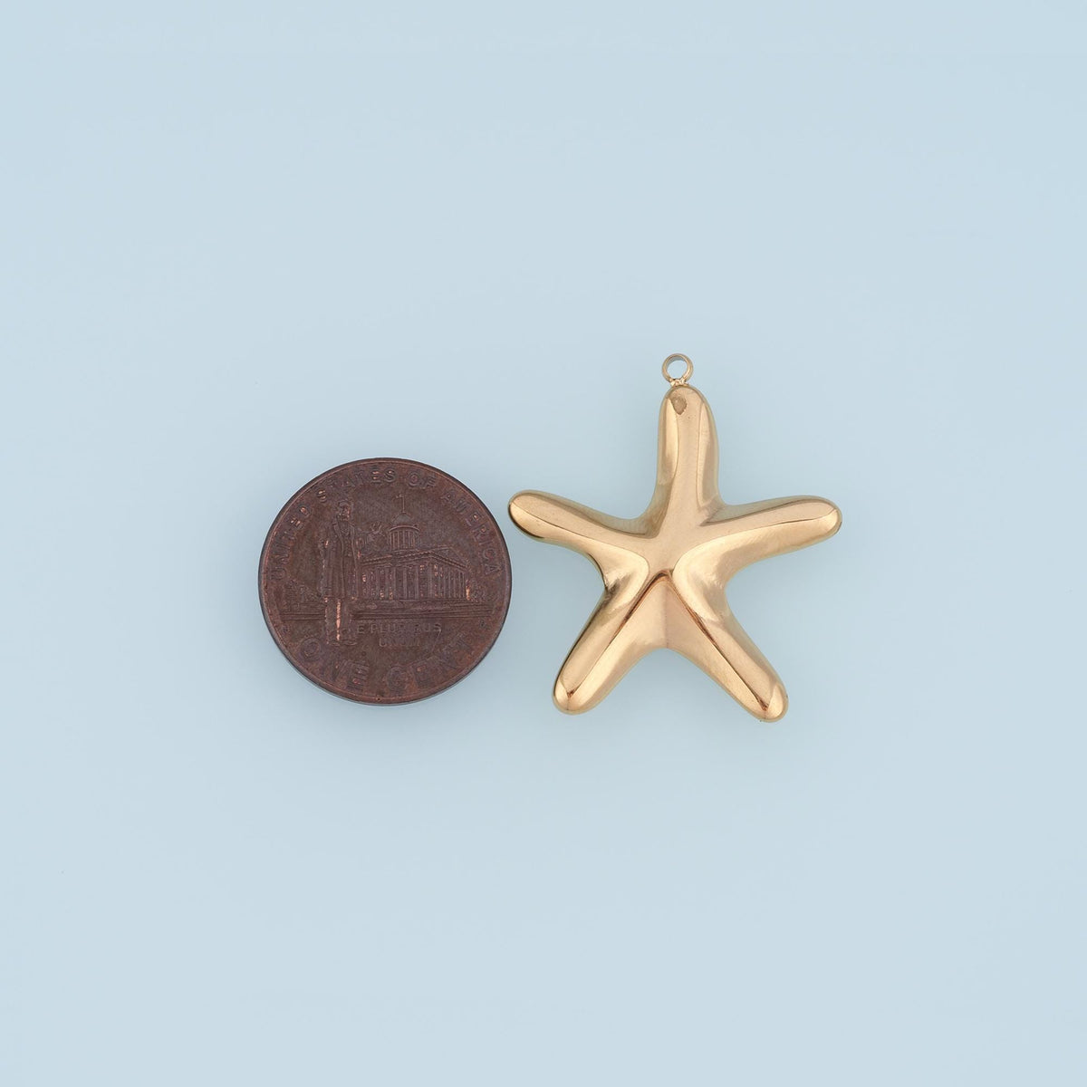 Rounded Smooth Surface Starfish Pendant,14K Gold Minimalist Charm DIY Charm for Necklace Bracelet Making