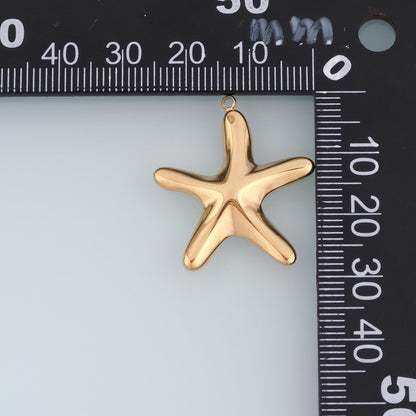 Rounded Smooth Surface Starfish Pendant,14K Gold Minimalist Charm DIY Charm for Necklace Bracelet Making