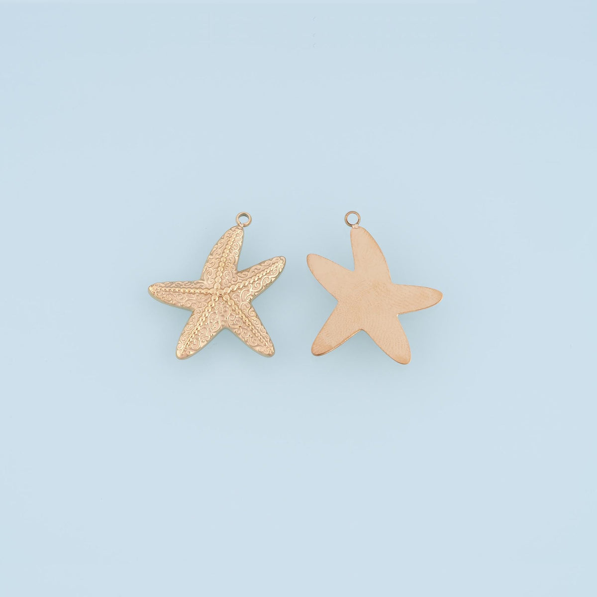 Scrolling Vine Pattern Starfish Pendant,14K Gold Minimalist Charm DIY Charm for Necklace Bracelet Making