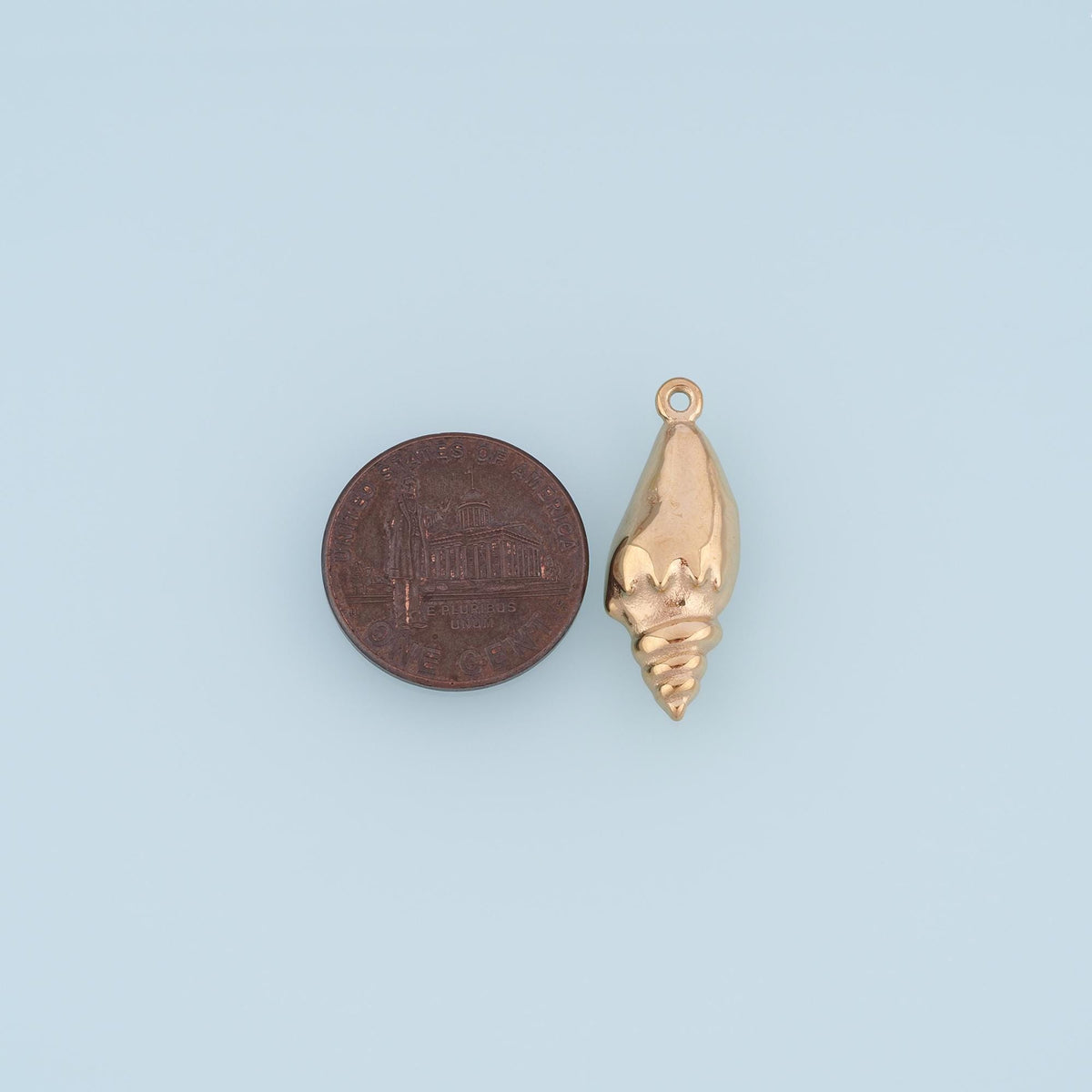 Conch Pendant,14K Gold Beach Charm DIY Charm for Necklace Bracelet Making