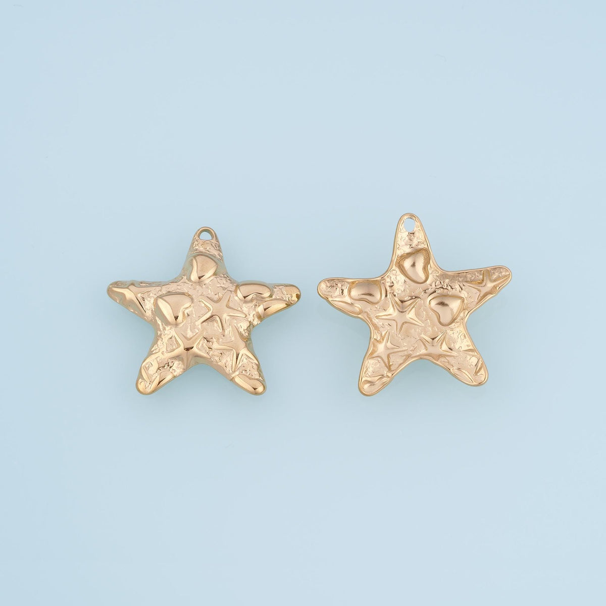 Texture Starfish Pendant,14K Gold Minimalist Charm DIY Charm for Necklace Bracelet Making