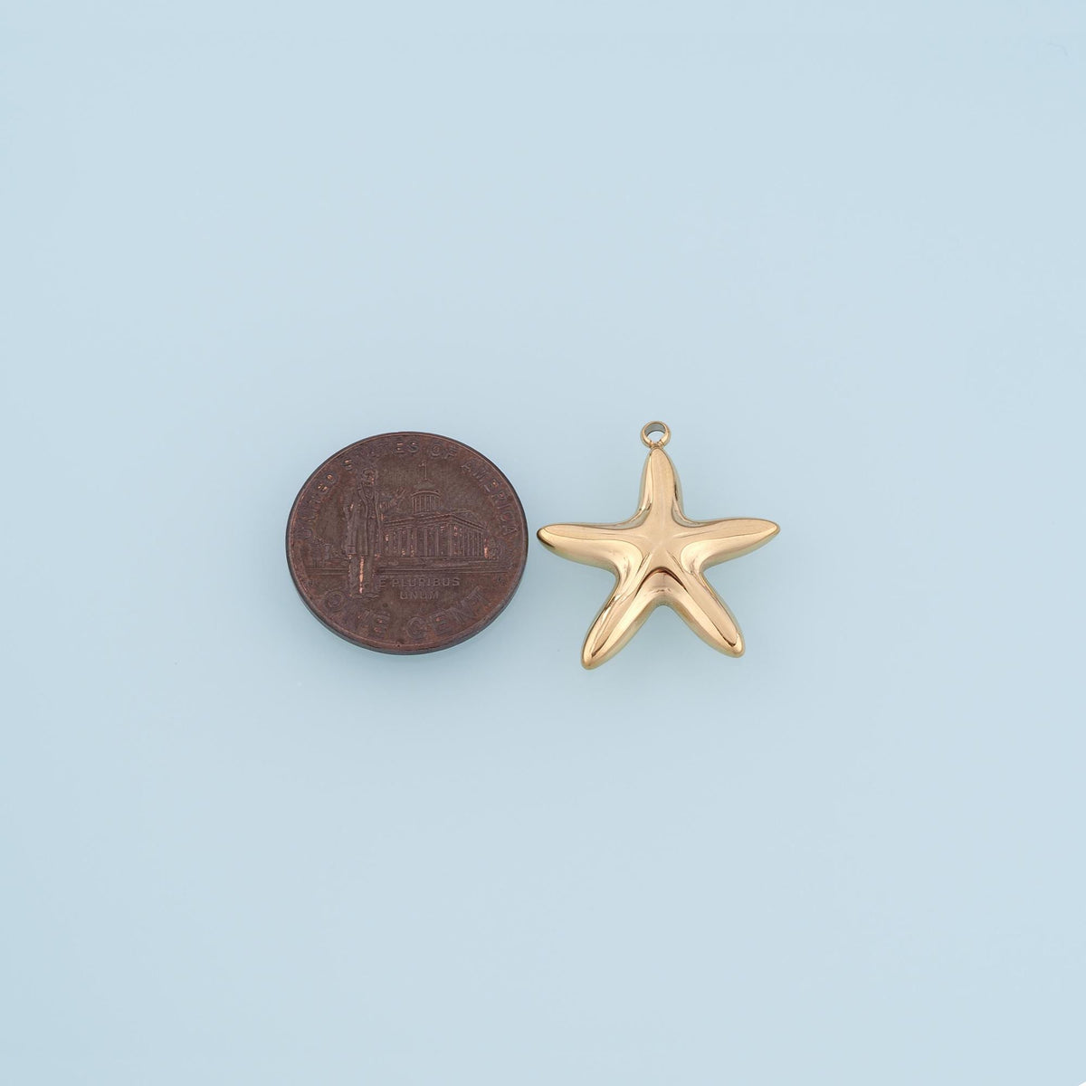 Streamline Smooth Surface Starfish Pendant,14K Gold Minimalist Charm DIY Charm for Necklace Bracelet Making